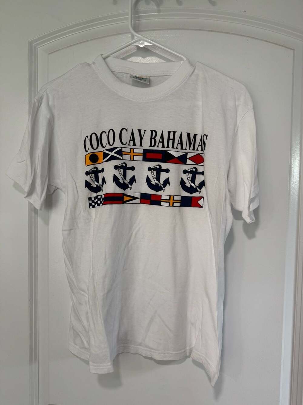 Coco Cay Bahamas Nautical Graphic Tee Coastal Resort Vacation Preppy Size M